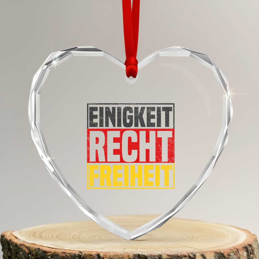Proud Germany Heart Crystal Glass Ornament Einigkeit Recht Freiheit German Flag TS11 Transparent Glass 3'' Heart Print Your Wear