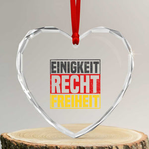 Proud Germany Heart Crystal Glass Ornament Einigkeit Recht Freiheit German Flag TS11 Transparent Glass 3'' Heart Print Your Wear