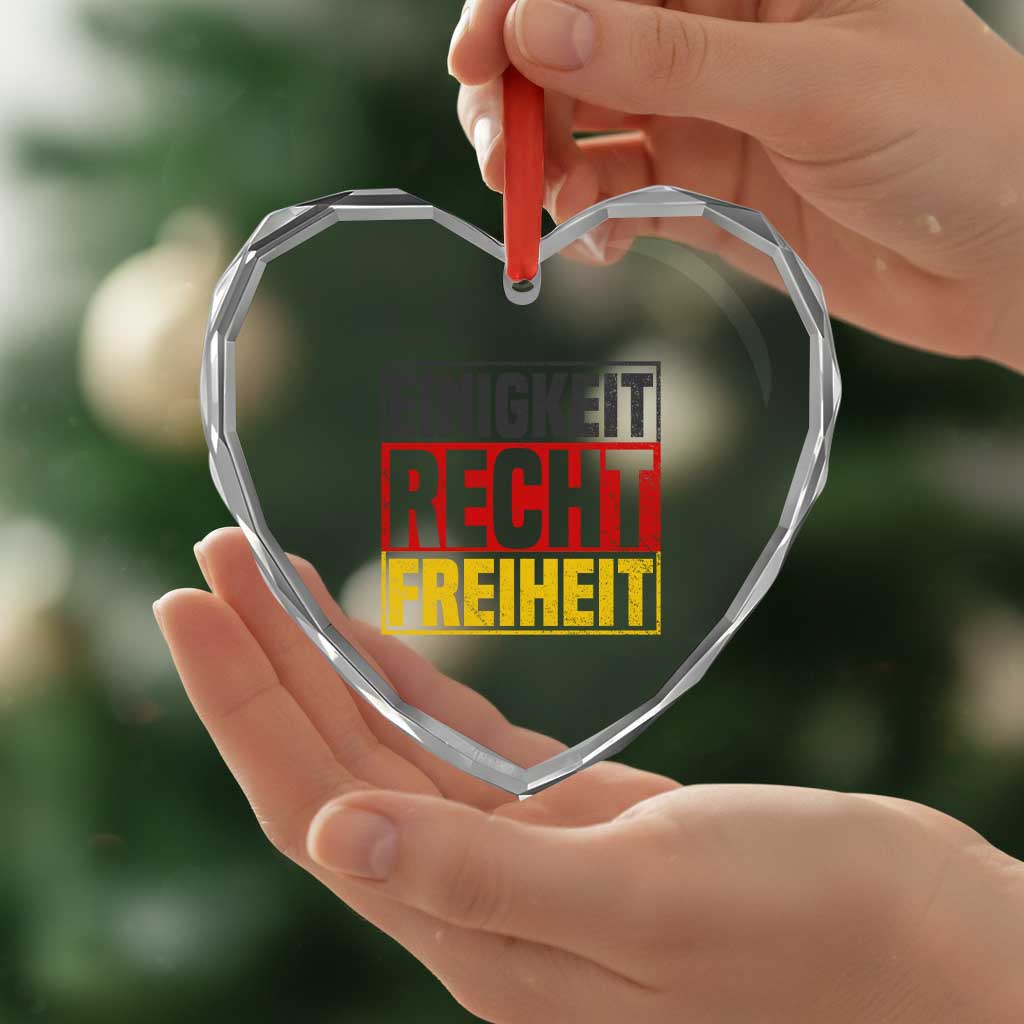 Proud Germany Heart Crystal Glass Ornament Einigkeit Recht Freiheit German Flag TS11 Print Your Wear