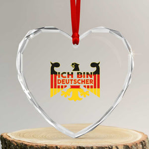 Proud Germany Heart Crystal Glass Ornament Ich Bin Deutscher Bundesadler Coat of Arms TS11 Transparent Glass 3'' Heart Print Your Wear