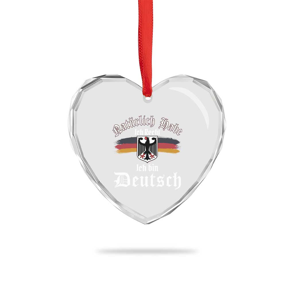 Proud Germany Heart Crystal Glass Ornament Naturlich Bate Ich Recht Ich Bin Deutsch TS11 Print Your Wear