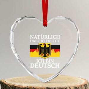 Proud Germany Heart Crystal Glass Ornament Naturlich Habe Ich Recht Ich Bin Deutsch TS11 Transparent Glass 3'' Heart Print Your Wear