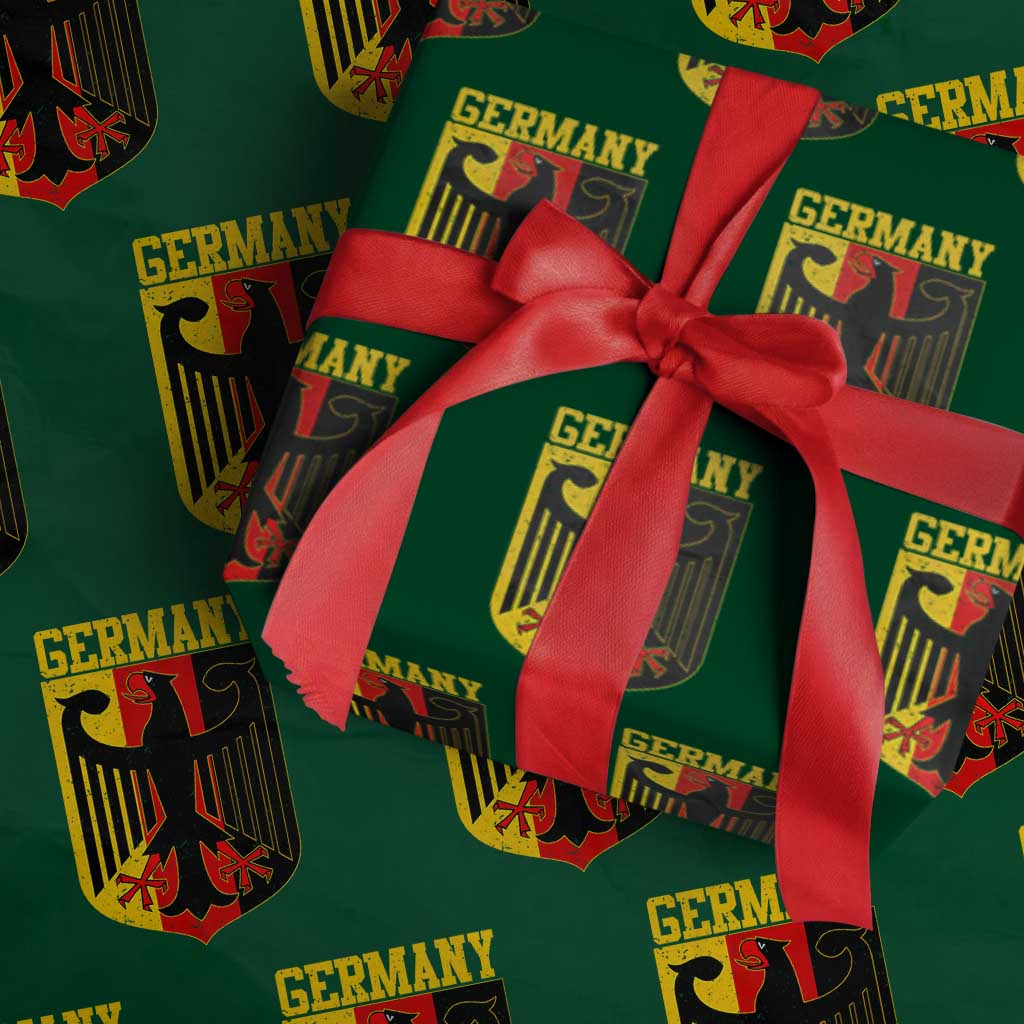 Proud Germany Wrapping Paper Roll Bundesadler Coat of Arms German Flag TS11 Green Print Your Wear