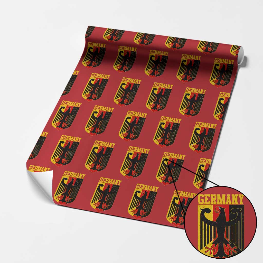 Proud Germany Wrapping Paper Roll Bundesadler Coat of Arms German Flag TS11 Red Print Your Wear