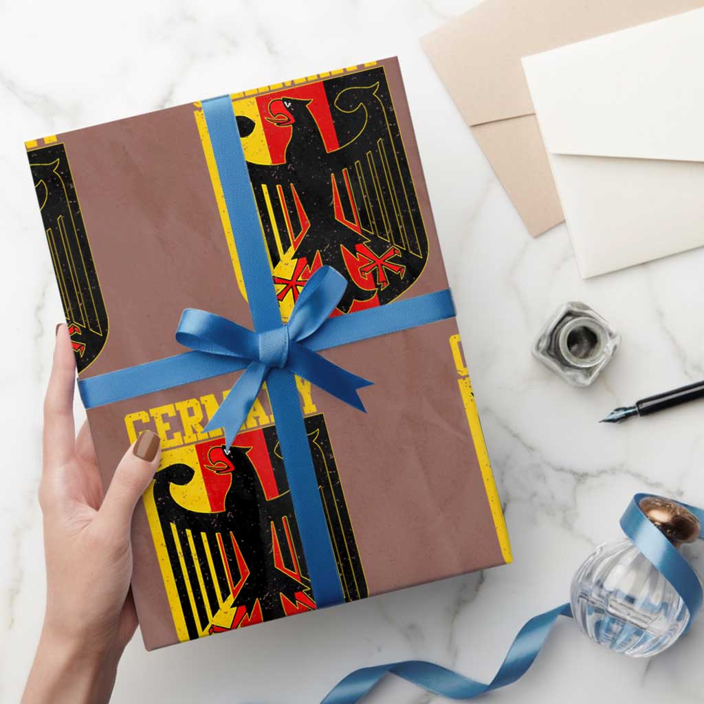 Proud Germany Wrapping Paper Roll Bundesadler Coat of Arms German Flag TS11 Mocha Print Your Wear