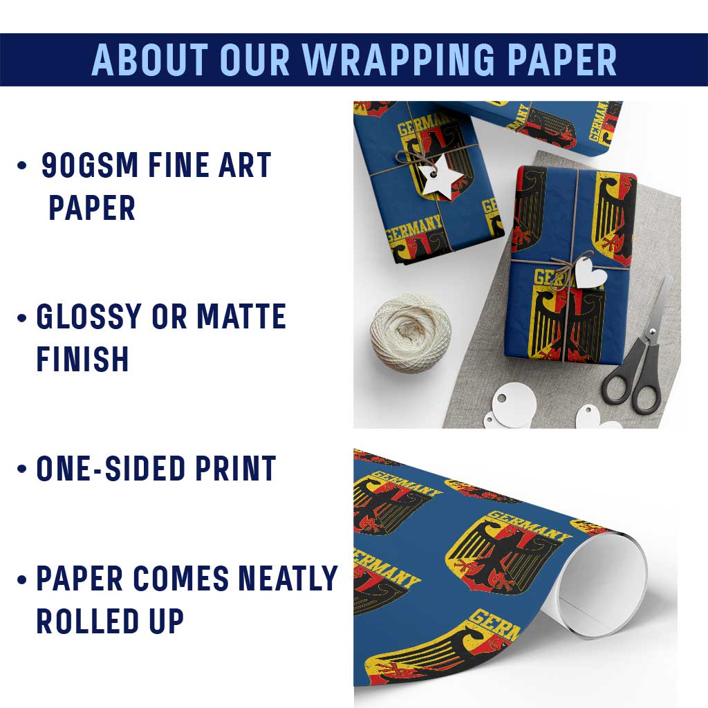 Proud Germany Wrapping Paper Roll Bundesadler Coat of Arms German Flag TS11 Print Your Wear