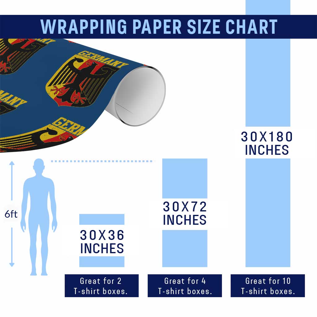 Proud Germany Wrapping Paper Roll Bundesadler Coat of Arms German Flag TS11 Print Your Wear