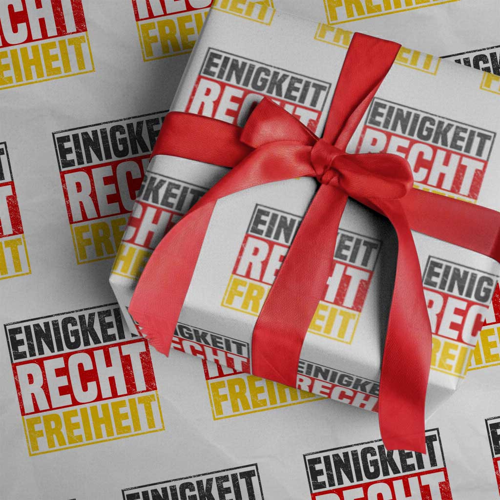 Proud Germany Wrapping Paper Roll Einigkeit Recht Freiheit German Flag TS11 White Print Your Wear