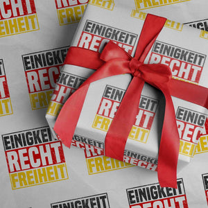 Proud Germany Wrapping Paper Roll Einigkeit Recht Freiheit German Flag TS11 White Print Your Wear