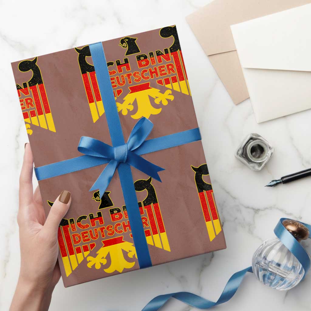 Proud Germany Wrapping Paper Roll Ich Bin Deutscher Bundesadler Coat of Arms TS11 Mocha Print Your Wear