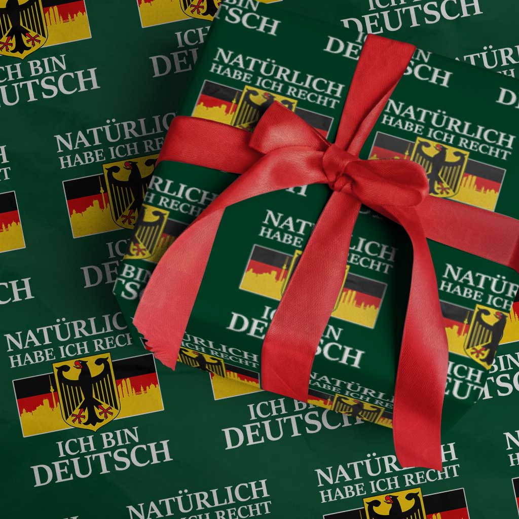 Proud Germany Wrapping Paper Roll Naturlich Habe Ich Recht Ich Bin Deutsch TS11 Green Print Your Wear