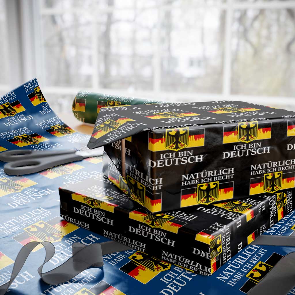 Proud Germany Wrapping Paper Roll Naturlich Habe Ich Recht Ich Bin Deutsch TS11 Black Print Your Wear