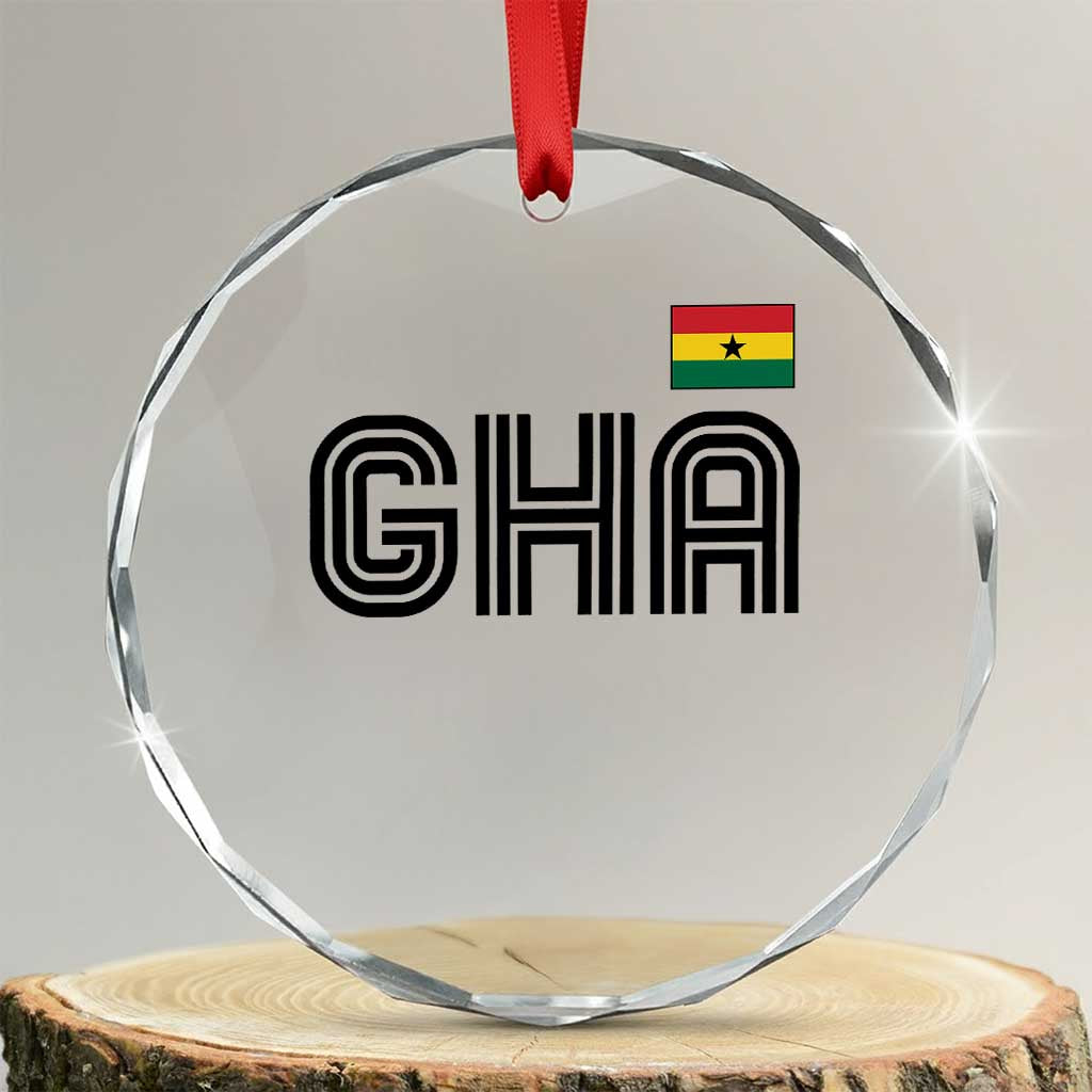 Proud Ghanaian Crystal Glass Ornament Minimalist Ghana Typography Design Ghana Flag TS10 Transparent Glass 3'' Circle Print Your Wear
