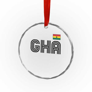 Proud Ghanaian Crystal Glass Ornament Minimalist Ghana Typography Design Ghana Flag TS10 Print Your Wear