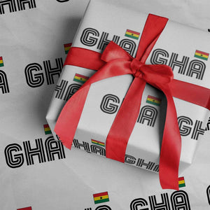 Proud Ghanaian Wrapping Paper Roll Minimalist Ghana Typography Design Ghana Flag