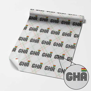 Proud Ghanaian Wrapping Paper Roll Minimalist Ghana Typography Design Ghana Flag