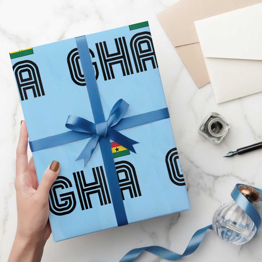 Proud Ghanaian Wrapping Paper Roll Minimalist Ghana Typography Design Ghana Flag