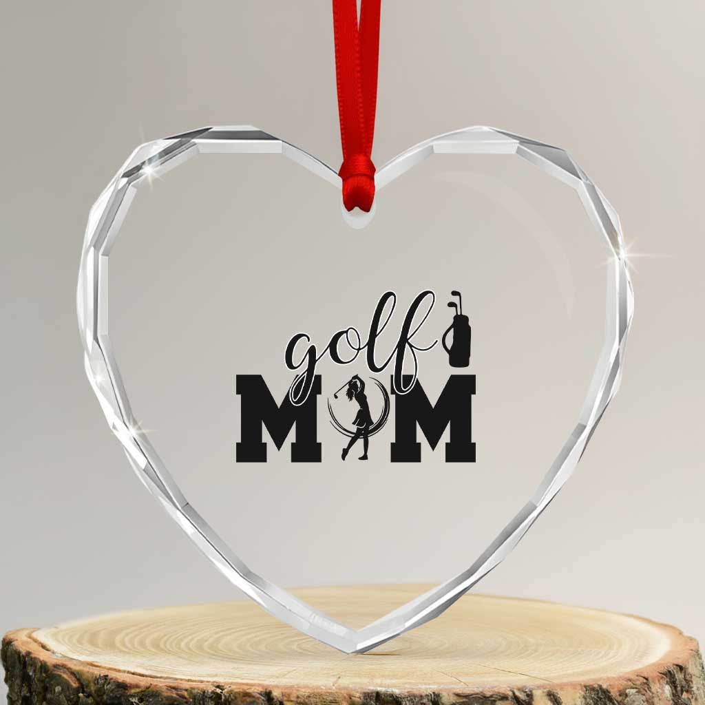 Proud Golf Mom Lifestyle Heart Crystal Glass Ornament Sports Gift Idea TS12 Transparent Glass 3'' Heart Print Your Wear