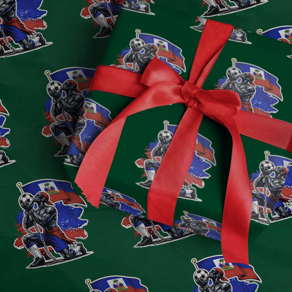 Proud Haiti Soccer Fan Wrapping Paper Roll Ayiti Heritage Pride