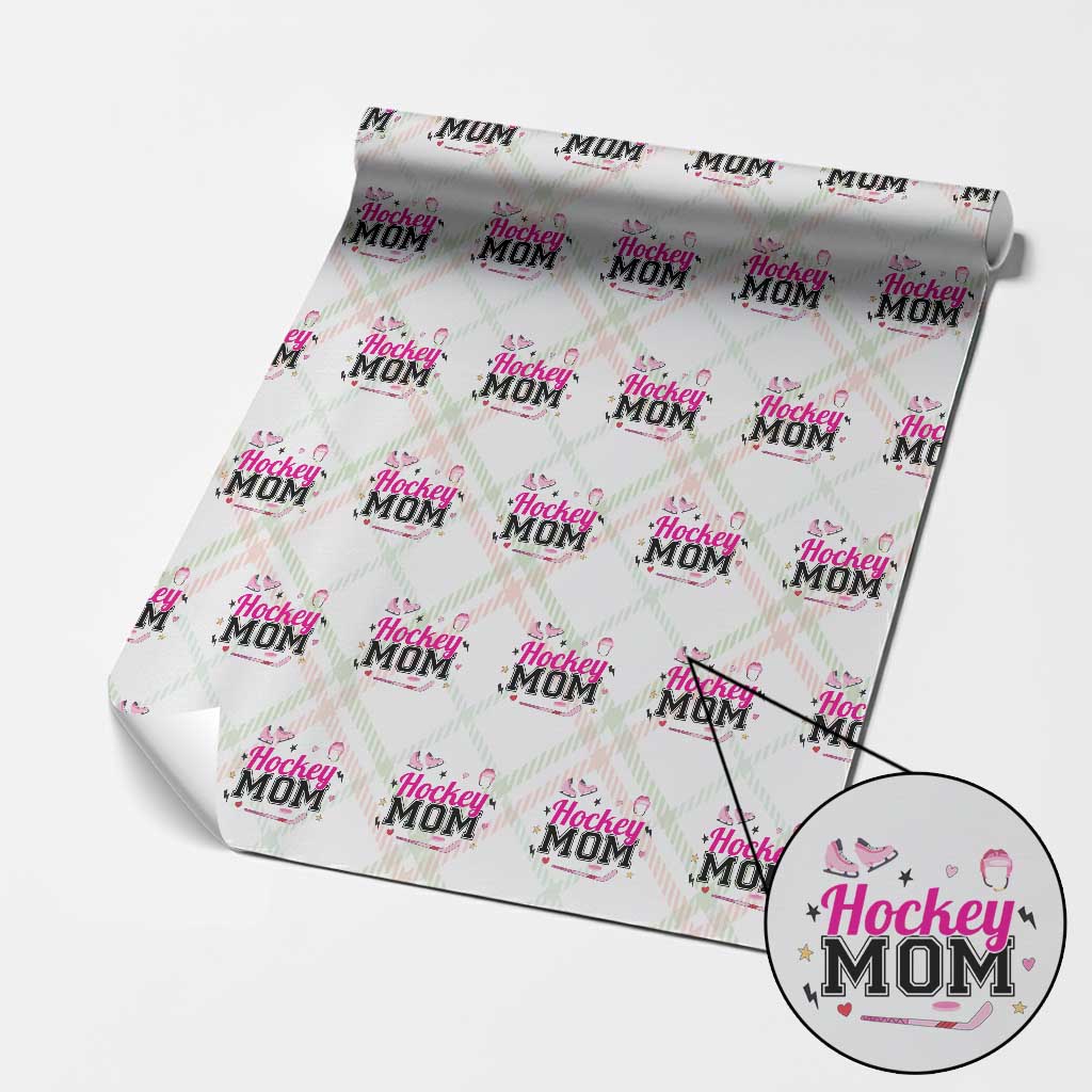 Proud Hockey Mom Wrapping Paper Roll Ice Hockey Supporter Gift TS12 Christmas Plaid Print Your Wear