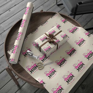 Proud Hockey Mom Wrapping Paper Roll Ice Hockey Supporter Gift TS12 Beige Print Your Wear
