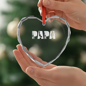 Proud Hunter Dad Heart Crystal Glass Ornament Funny Hunting Lifestyle Fathers Day Gift