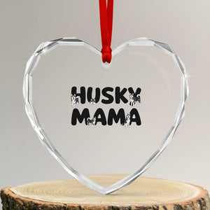Proud Husky Mama Heart Crystal Glass Ornament Siberian Husky Mothers Day Gift TS12 Transparent Glass 3'' Heart Print Your Wear
