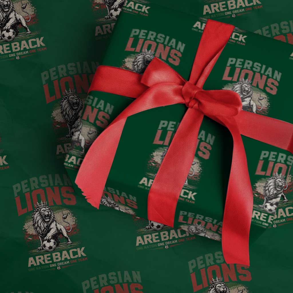 Proud Iran Soccer Fan Gift Wrapping Paper Roll Persian Lions Are Back