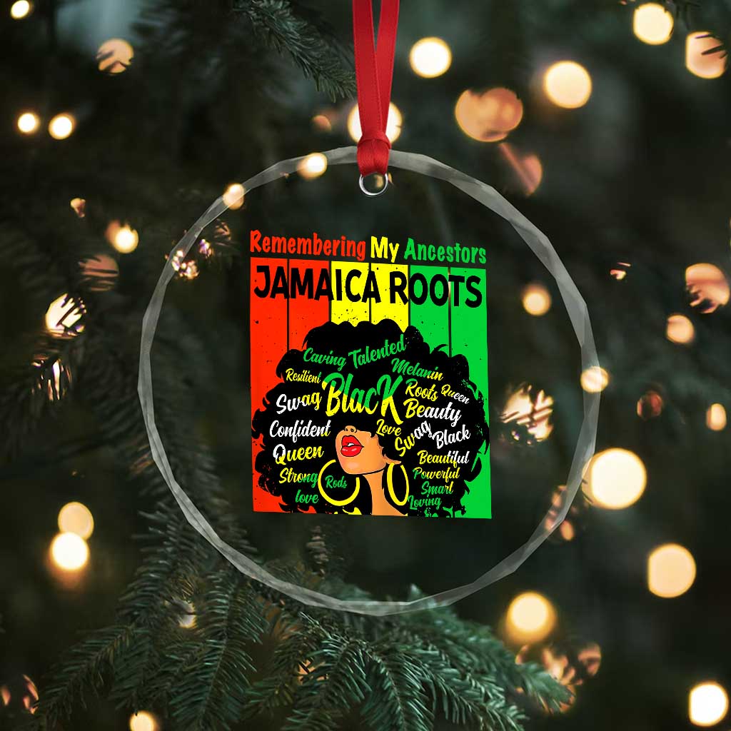 Proud Jamaican Afro Black Woman Crystal Glass Ornament Remembering My Ancestors Jamaica Pride TS10 Print Your Wear