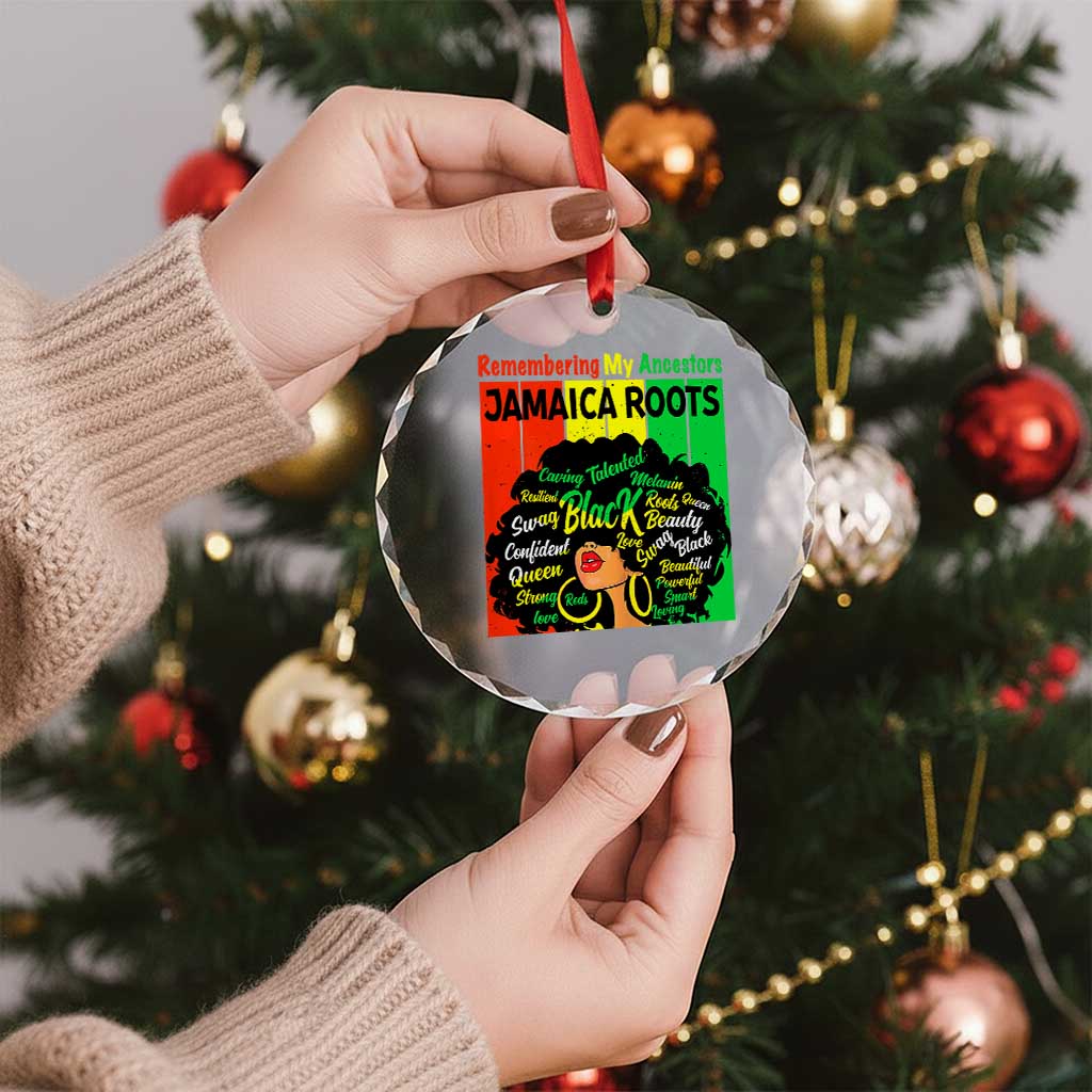 Proud Jamaican Afro Black Woman Crystal Glass Ornament Remembering My Ancestors Jamaica Pride TS10 Print Your Wear