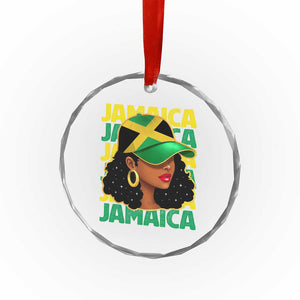 Proud Jamaican Afro Black Woman Jamaica Flag Pride Crystal Glass Ornament TS10 Print Your Wear
