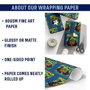 Proud Jamaican Afro Black Woman Jamaica Flag Pride Wrapping Paper Roll TS10 Print Your Wear