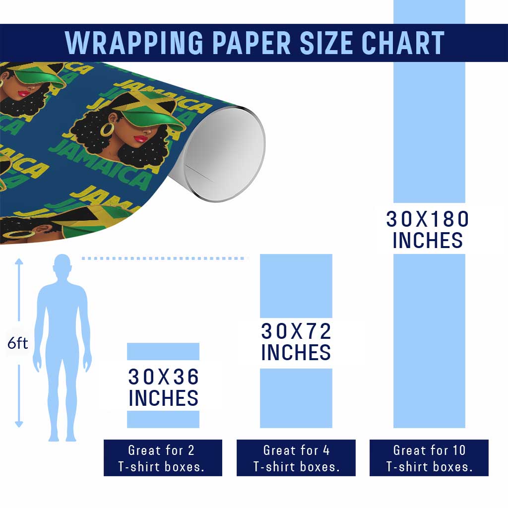 Proud Jamaican Afro Black Woman Jamaica Flag Pride Wrapping Paper Roll TS10 Print Your Wear