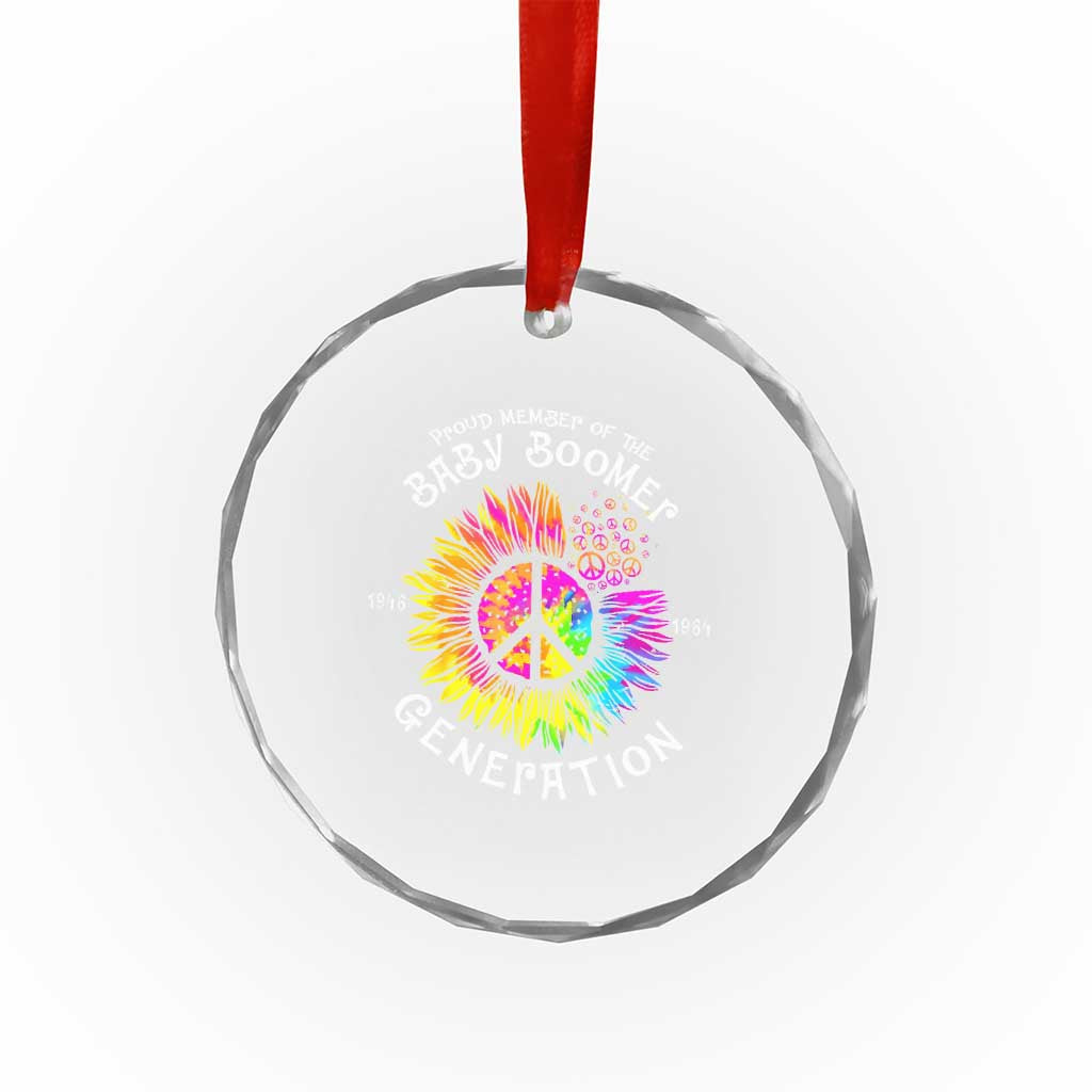 Proud Member Of The Baby Boomer Generation Crystal Glass Ornament Hippie Sunflower TS11 Print Your Wear