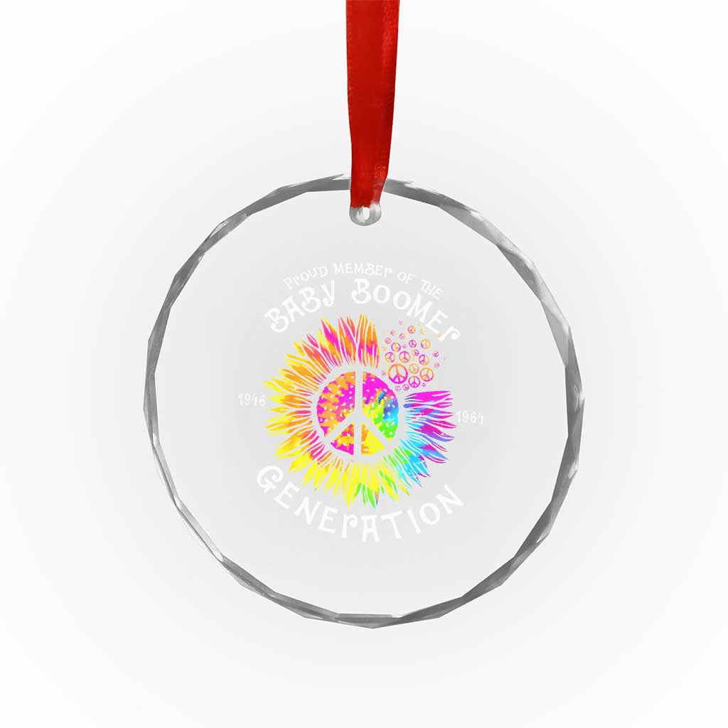 Proud Member Of The Baby Boomer Generation Crystal Glass Ornament Hippie Sunflower TS11 Print Your Wear