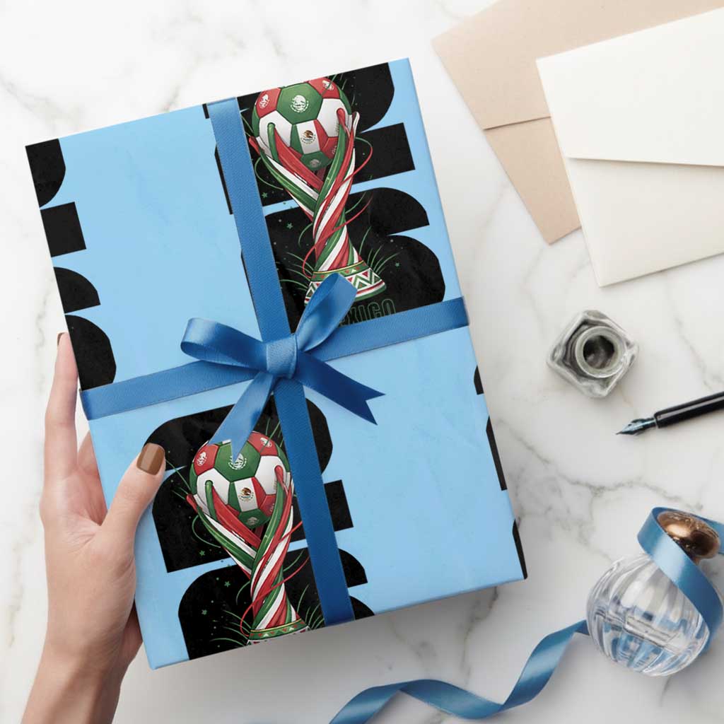Proud Mexico National Soccer Lover Fan Gift Wrapping Paper Roll TS12 Light Blue Print Your Wear