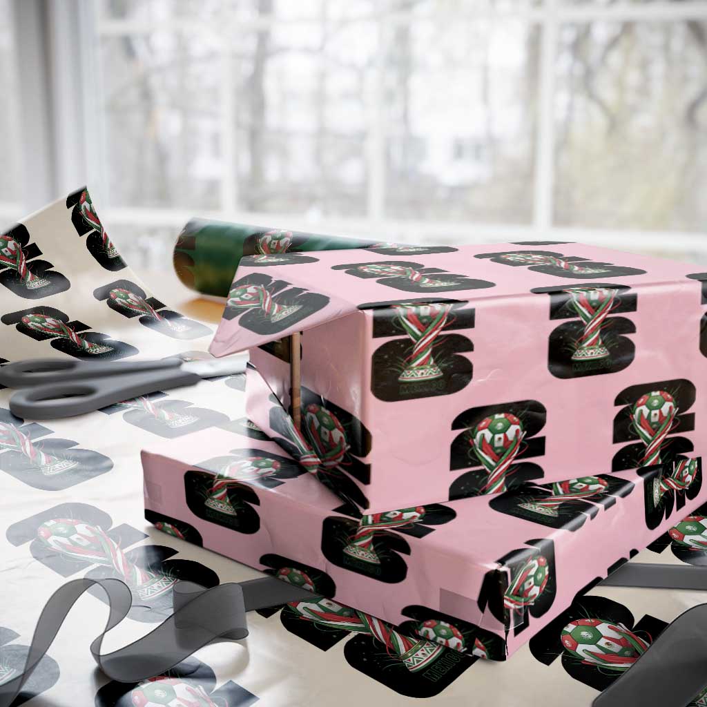 Proud Mexico National Soccer Lover Fan Gift Wrapping Paper Roll TS12 Light Pink Print Your Wear