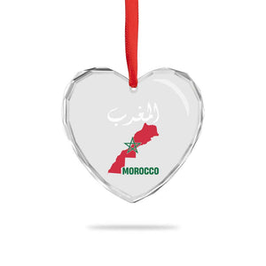 Proud Moroccan Vintage Marocco Map with Arabic Characters Heart Crystal Glass Ornament TS11 Print Your Wear