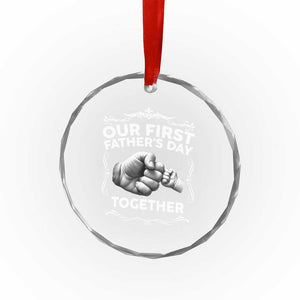 Proud New Dad Crystal Glass Ornament Our First Fathers Day Together Gift TS12 Print Your Wear