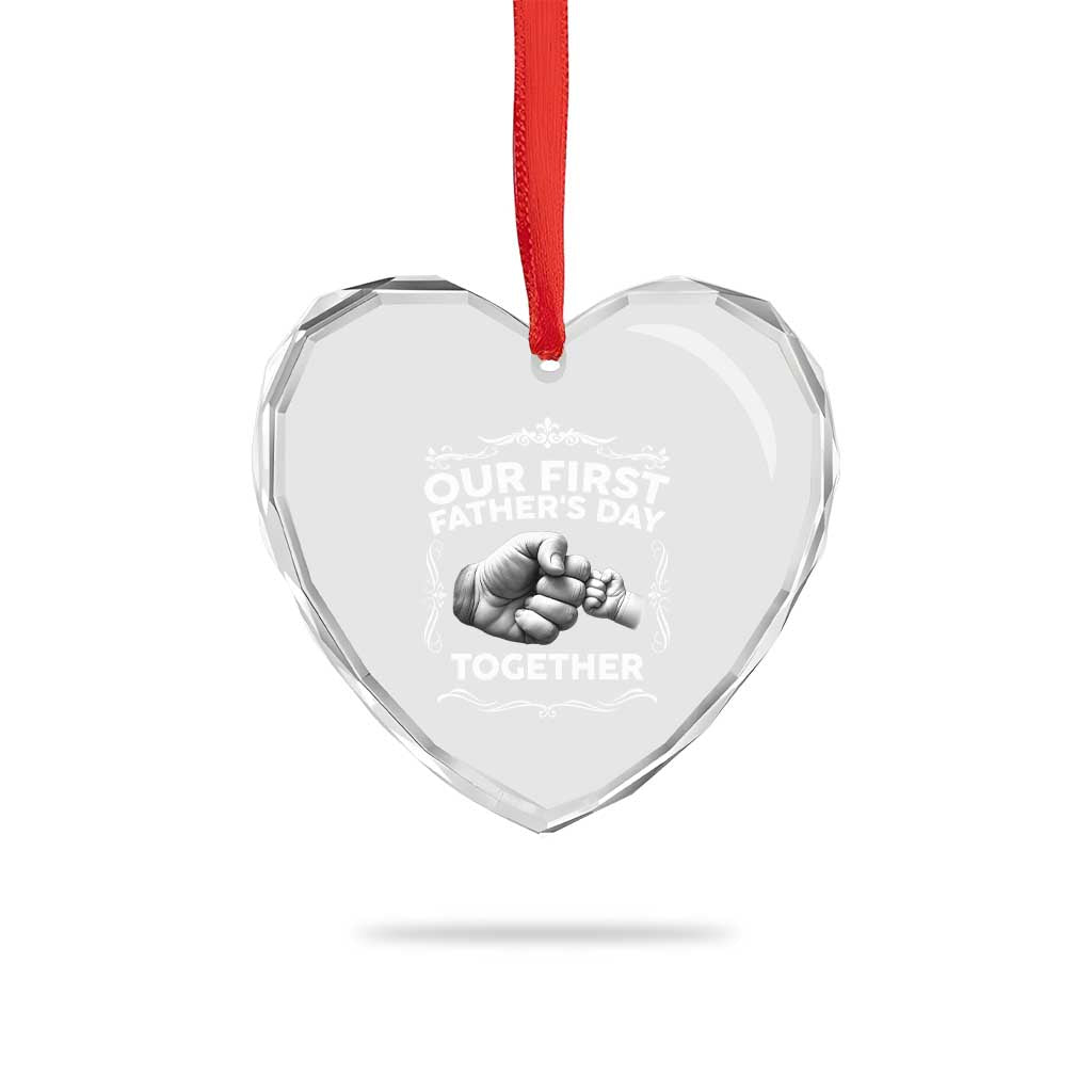 Proud New Dad Heart Crystal Glass Ornament Our First Fathers Day Together Gift TS12 Print Your Wear