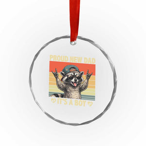 Proud New Dad It's A Boy Crystal Glass Ornament Funny Raccoon Humor Father's Day TS14 Print Your Wear
