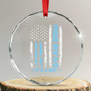 Proud New Dad Its A Boy Crystal Glass Ornament Patriotic First Fathers Day Gift TS12 Transparent Glass 3'' Circle Print Your Wear