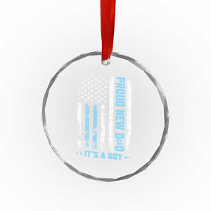 Proud New Dad Its A Boy Crystal Glass Ornament Patriotic First Fathers Day Gift TS12 Print Your Wear