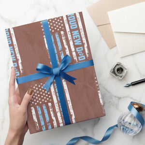 Proud New Dad Its A Boy Wrapping Paper Roll Patriotic First Fathers Day Gift TS12 Mocha Print Your Wear