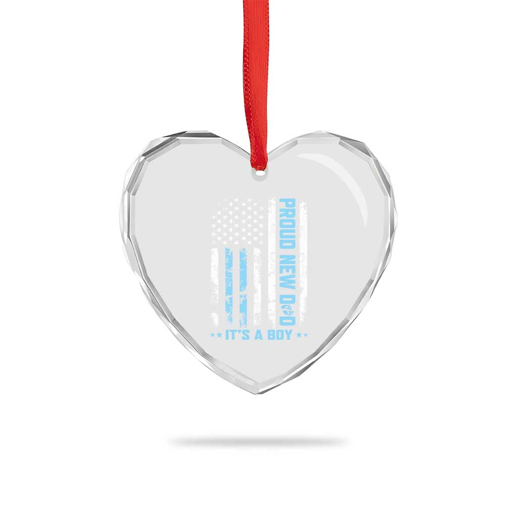 Proud New Dad Its A Boy Heart Crystal Glass Ornament Patriotic First Fathers Day Gift TS12 Print Your Wear