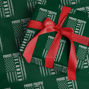 Proud Pacific Islander Wrapping Paper Roll AAPI Heritage Month Polynesian Tribal American Flag TS11 Green Print Your Wear
