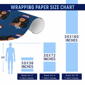 Proud Paraguayan Woman Melanin Curls Afro Latina Wrapping Paper Roll Paraguay Flag Roots Hispanic Heritage Pride TS02 Print Your Wear