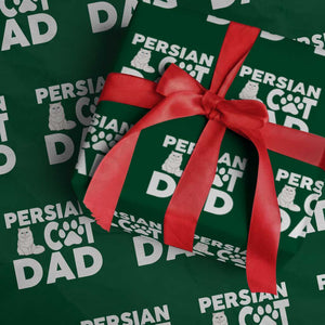 Proud Persian Cat Dad Wrapping Paper Roll Funny Fluffy Cat Lover Gift TS12 Green Print Your Wear
