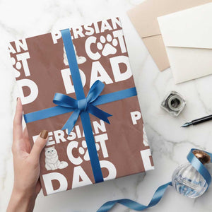 Proud Persian Cat Dad Wrapping Paper Roll Funny Fluffy Cat Lover Gift TS12 Mocha Print Your Wear