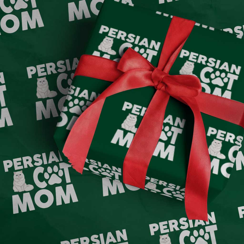 Proud Persian Cat Mom Wrapping Paper Roll Fluffy Cat Lover Gift For Her TS12 Green Print Your Wear